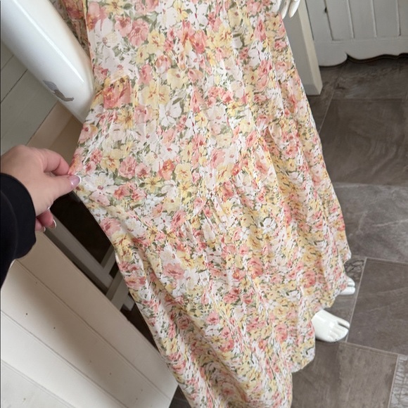 Suzy Shier sleeveless Pastel Floral Ruffle Maxi Dress NWOT XS - Picture 9 of 14